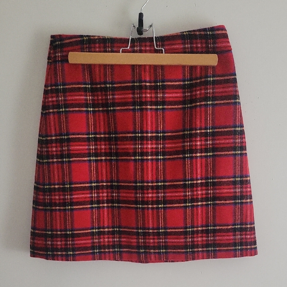 J. Crew Red Plaid Skirt